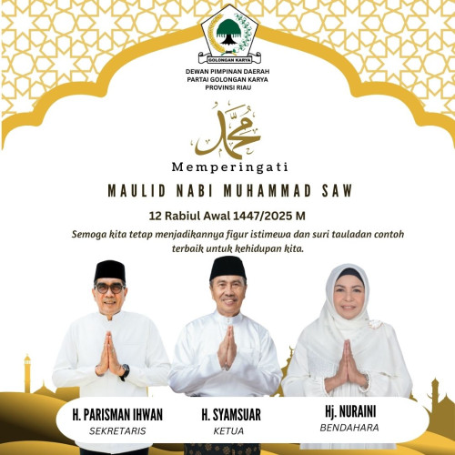 Golkar Riau Peringati Maulid Nabi 1447 H, Serukan Kebersamaan dan Kepedulian Sosial